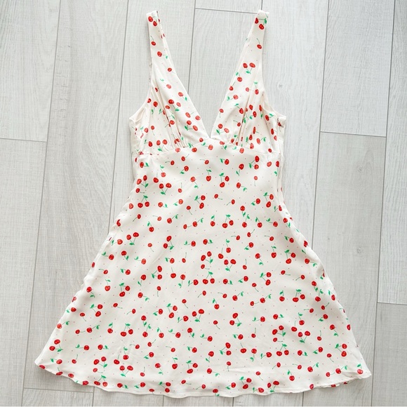 Zara Dresses & Skirts - Zara cherry print satin mini dress